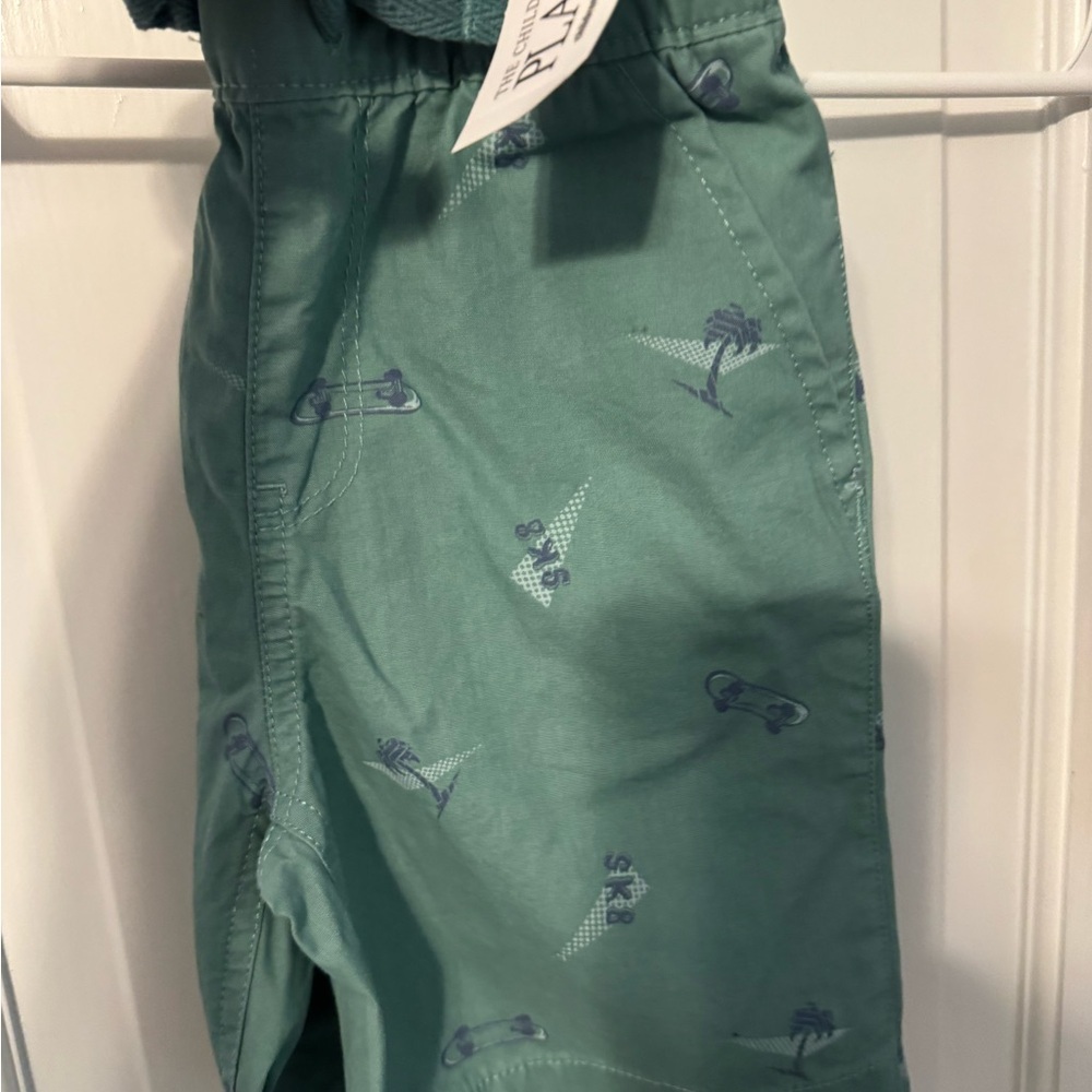 Kids Green Printed Shorts, NEW with Tags. Beach Themed. 3T - Picture 4 of 5